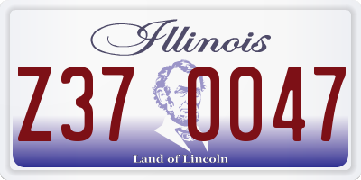 IL license plate Z370047