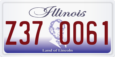 IL license plate Z370061