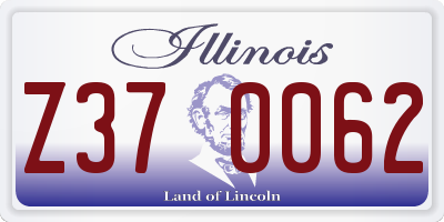 IL license plate Z370062