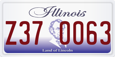 IL license plate Z370063