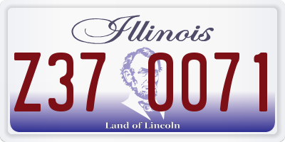 IL license plate Z370071