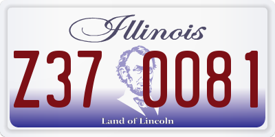 IL license plate Z370081