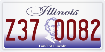 IL license plate Z370082