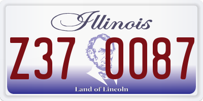 IL license plate Z370087