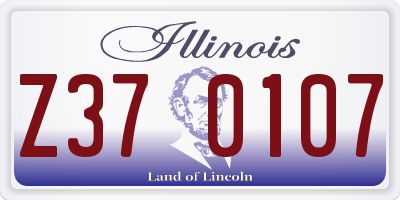 IL license plate Z370107