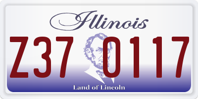 IL license plate Z370117