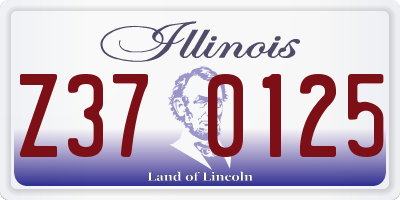IL license plate Z370125