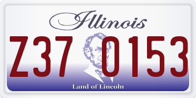 IL license plate Z370153