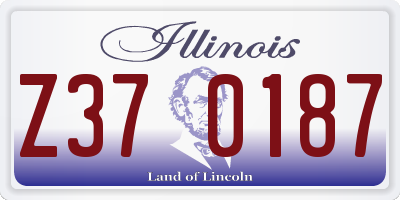 IL license plate Z370187