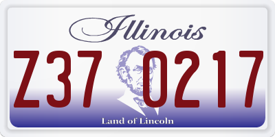 IL license plate Z370217