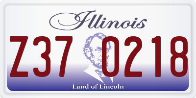 IL license plate Z370218