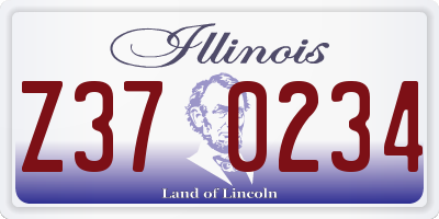 IL license plate Z370234