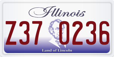 IL license plate Z370236