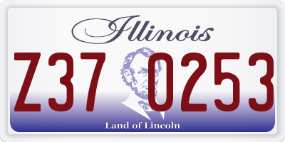 IL license plate Z370253