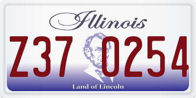 IL license plate Z370254