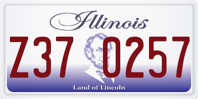 IL license plate Z370257