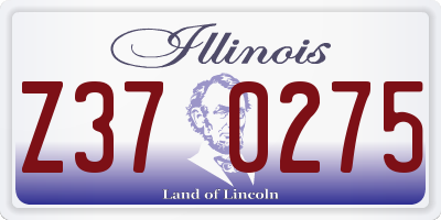 IL license plate Z370275