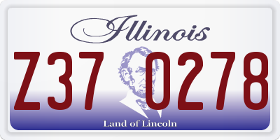 IL license plate Z370278