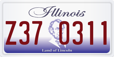 IL license plate Z370311