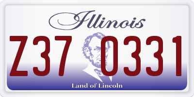 IL license plate Z370331