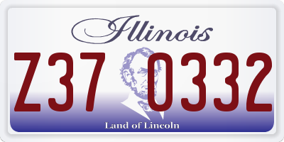 IL license plate Z370332