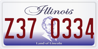IL license plate Z370334