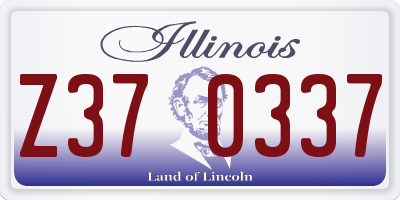IL license plate Z370337