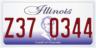 IL license plate Z370344