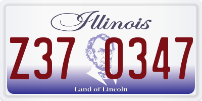 IL license plate Z370347