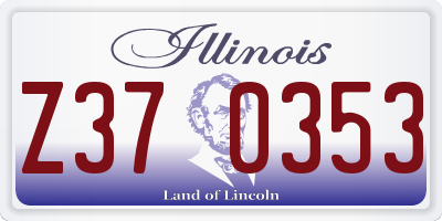 IL license plate Z370353