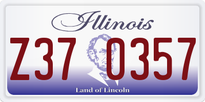 IL license plate Z370357