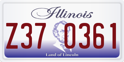 IL license plate Z370361