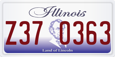 IL license plate Z370363