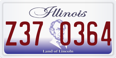 IL license plate Z370364