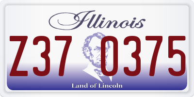 IL license plate Z370375