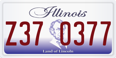 IL license plate Z370377