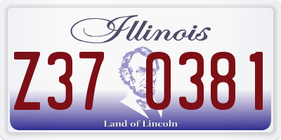 IL license plate Z370381