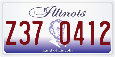 IL license plate Z370412