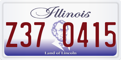 IL license plate Z370415