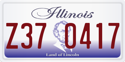 IL license plate Z370417