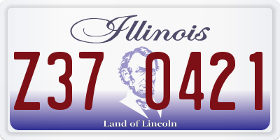 IL license plate Z370421