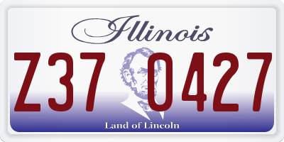 IL license plate Z370427