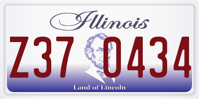 IL license plate Z370434