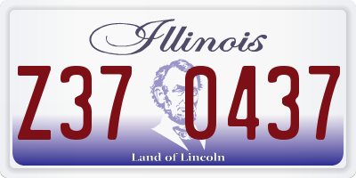 IL license plate Z370437