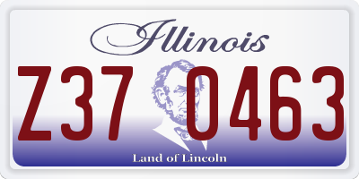 IL license plate Z370463