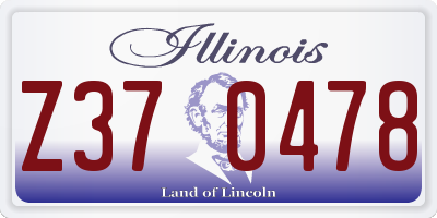 IL license plate Z370478