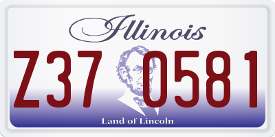 IL license plate Z370581