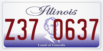 IL license plate Z370637