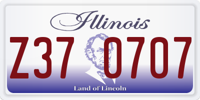 IL license plate Z370707