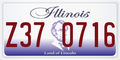 IL license plate Z370716